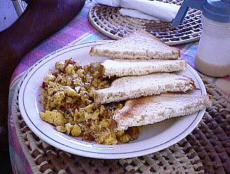 Ackee and Saltfish for Breakfast at Delrose's on the West End in Negril Jamaica