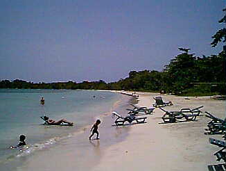 Fun on the beach in Bloody Bay in Negril, Jamaica