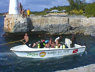 Dive Boat at Mariner's Inn in Negril Jamaica