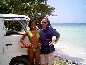 Lee on the beach in Negril Jamaica
