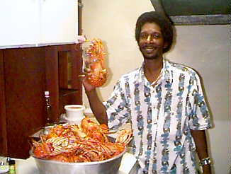 Lobster at Drumville Cove in Negril, Jamaica