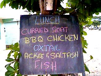 Lunch specials in Negril, Jamaica