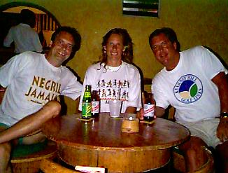 Ken, Joanne and JT at Risky Business in Negril, Jamaica
