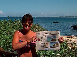 Laura and the Travel Section at Heart Beat in Negril, Jamaica