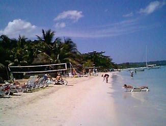 The Negril beach in Negril, Jamaica