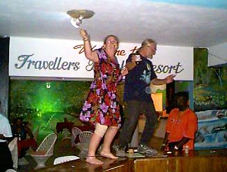 Estelle and the Piarte on the Bar at Travellers Beach Resort in Negril, Jamaica