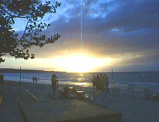 New Year's Sunset at Risky Business on the beach in Negril Jamaica