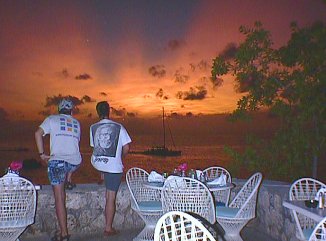 Sunset at the fabulous Xtabi Restaurant on the cliffs of the West End  in Negril Jamaica