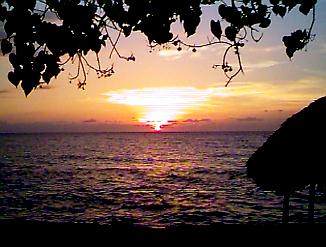 Sunset on the cliffs in Negril, Jamaica