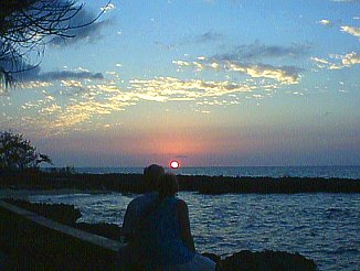 Dick and Estelle at Sunset in Negril Jamaica
