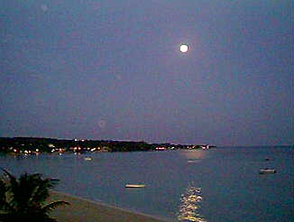 Full Moon from Travellers Beach in Jamaica